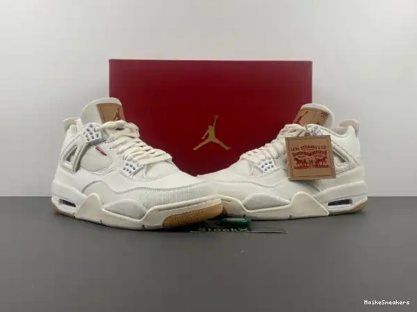 MaikeSneakers AO2571-100 x Air Jordan 'White' 4 Levi's 0323